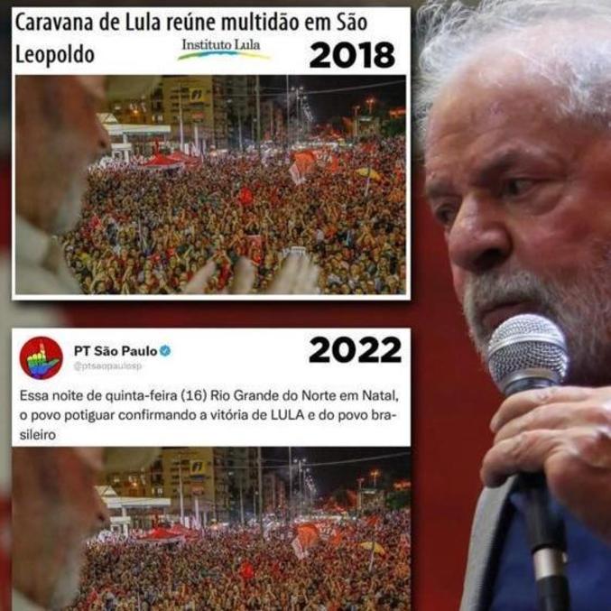 You are currently viewing PT usa foto de 2018 em post sobre ato de Lula desta semana no RN