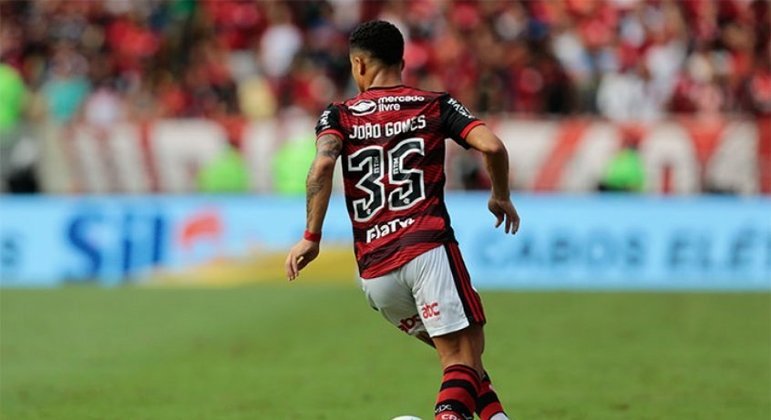 You are currently viewing João Gomes recebe o terceiro cartão amarelo e desfalca o Flamengo contra o Santos