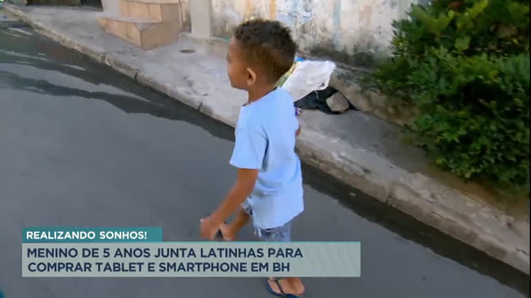 You are currently viewing Menino de 5 anos junta latinhas para comprar tablet e smartphone em BH