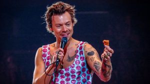 Read more about the article Harry Styles responde pessoa que jogou nuggets de frango frio durante show