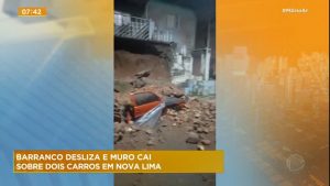 Read more about the article Muro cai sobre carros após deslizamento de terra em Nova Lima (MG)