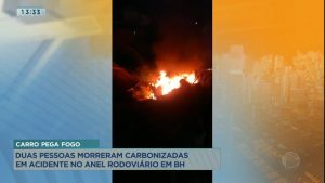 Read more about the article Carro pega fogo e duas pessoas morrem carbonizadas em acidente no Anel Rodoviário, em BH