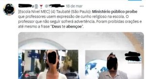 Read more about the article O Ministério Público proibiu o uso da expressão “Deus te abençoe” nas escolas?